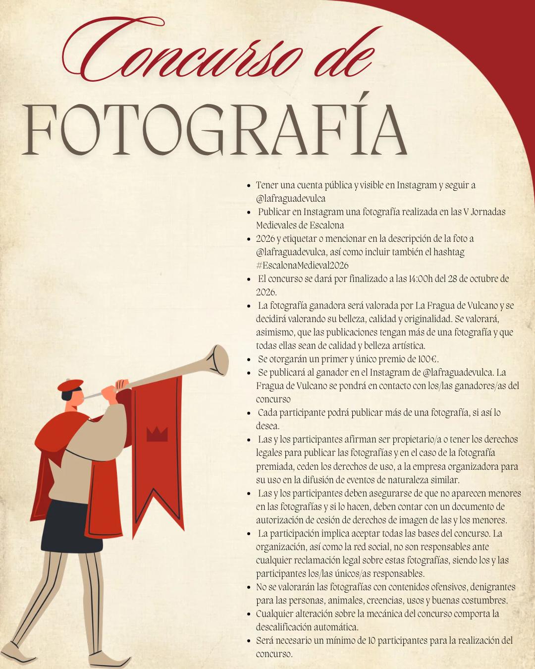 Bases del Concurso fotográfico de Instagram de las V Jornadas Medievales de Escalona 2026